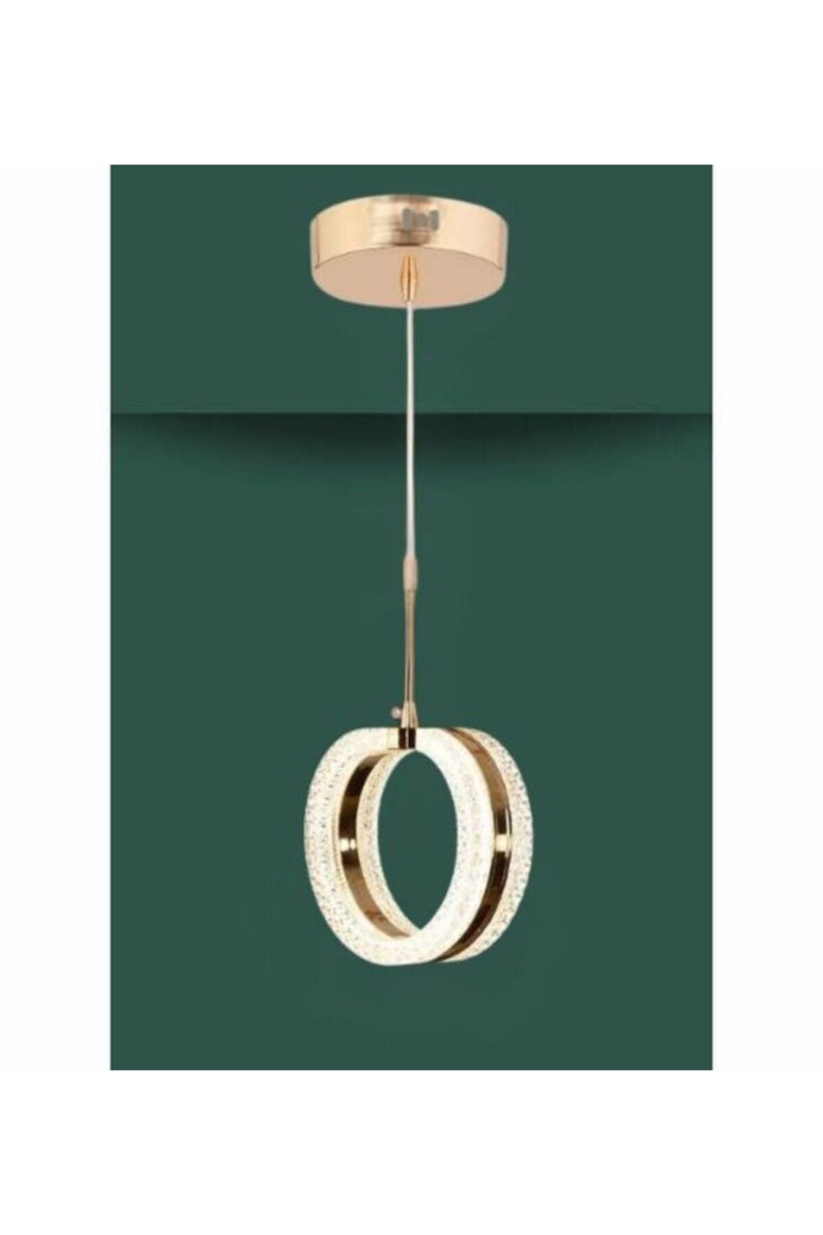 3 Renk Krom Kasa Yüzük 4 Taşlı Led Avize Tekli Modern Ledli Avize