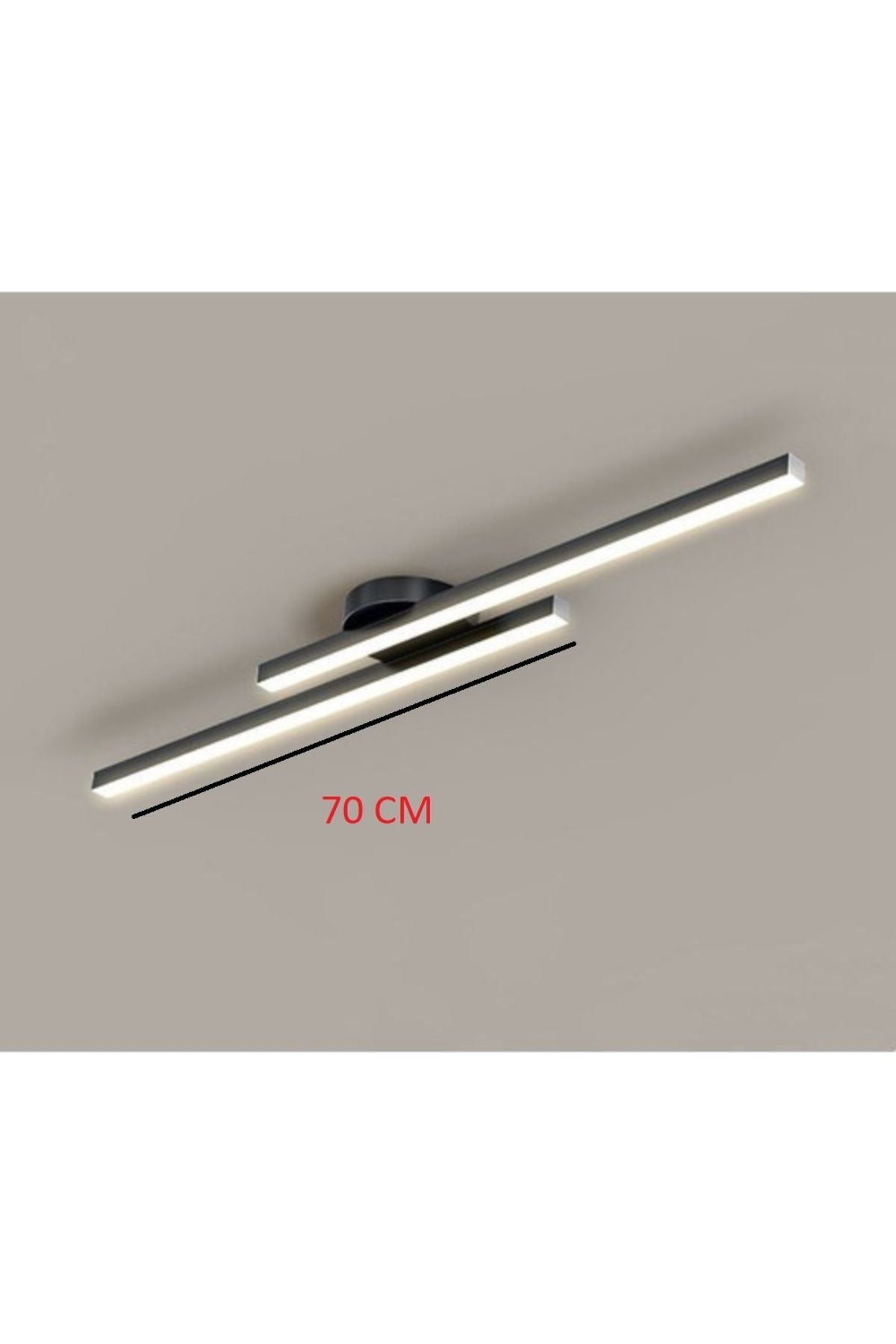 Modern Tavan Aydınlatması Çubuk Led Siyah Günışığı Lineer Avize Armatür 70 Cm