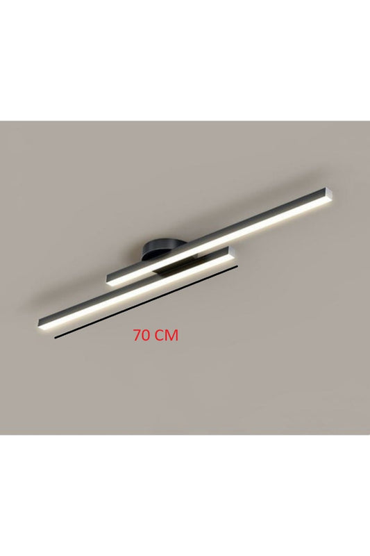 Modern Tavan Aydınlatması Çubuk Led Siyah Günışığı Lineer Avize Armatür 70 Cm