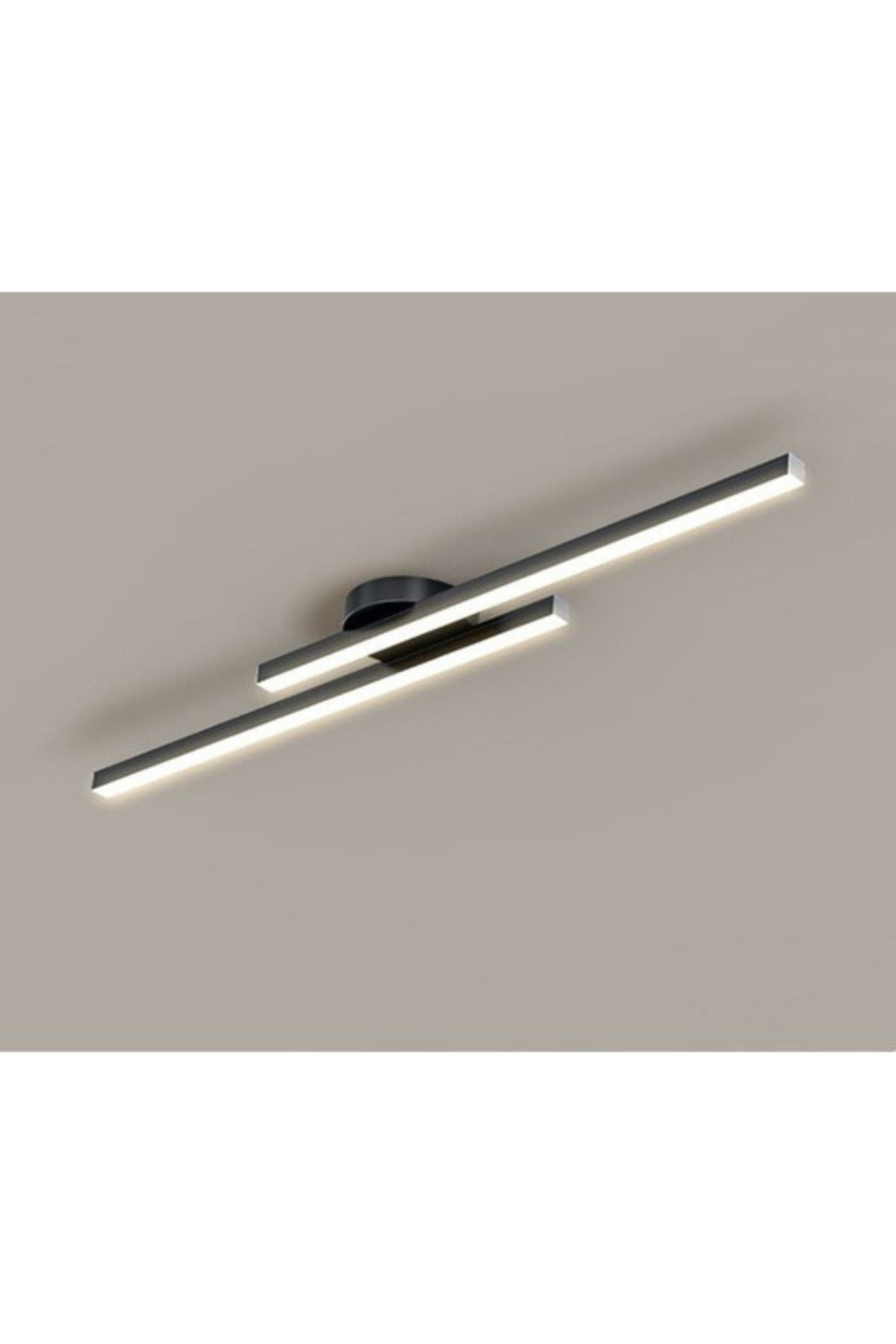 Modern Tavan Koridor Aydınlatması Çubuk Led Siyah Günışığı Lineer Avize Armatür Ikili 30 Cm