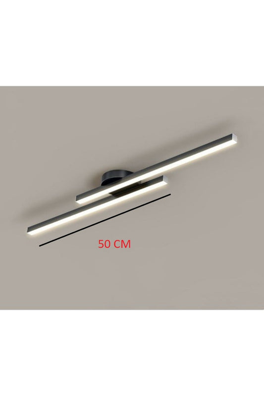 Modern Tavan Aydınlatması Çubuk Led Siyah Günışığı Lineer Avize Armatür 50 Cm Çubuk Uzunluğu