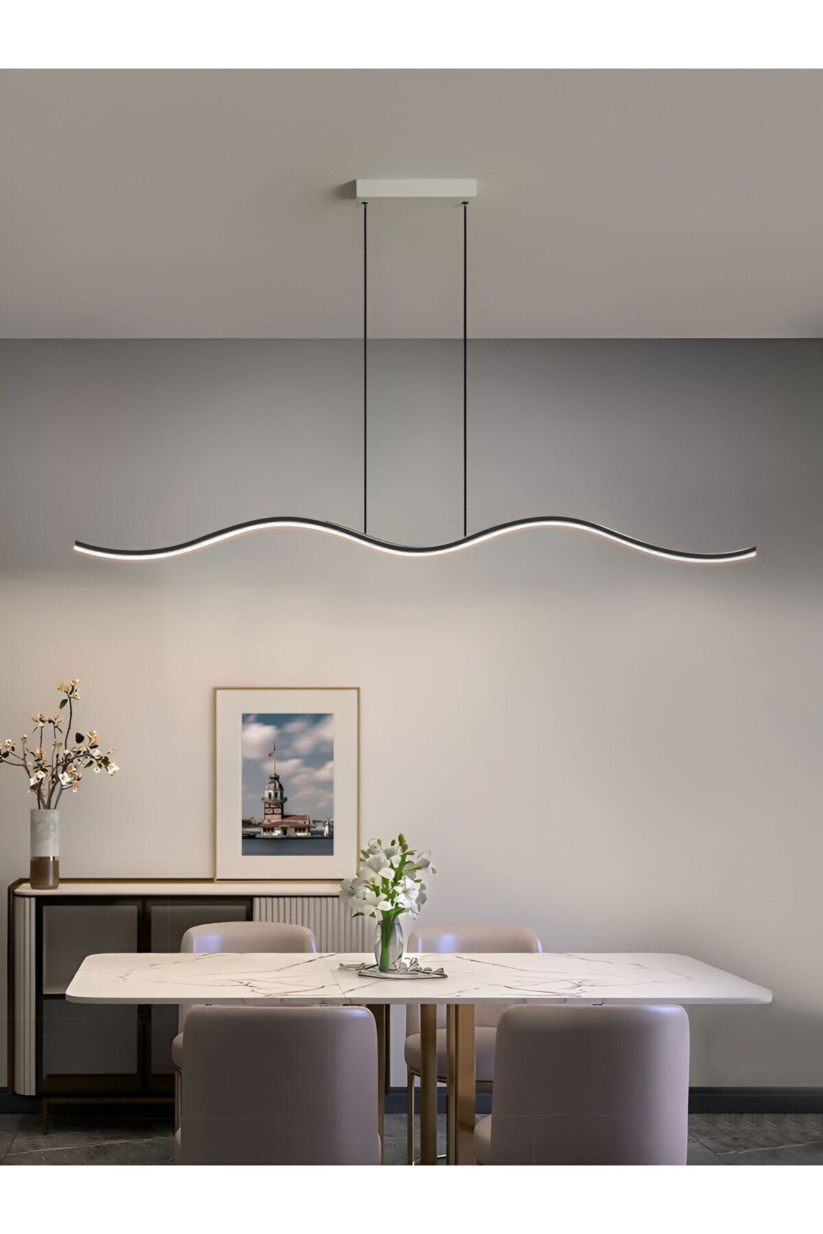 Led Avize Sarkıt 3renk - Martı 120 Cm