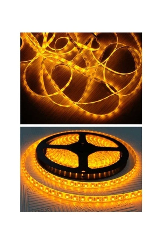 5 Metre 12 Volt 10 Çipli Iç Mekan Amber Işık Şerit Led (ct-4485)