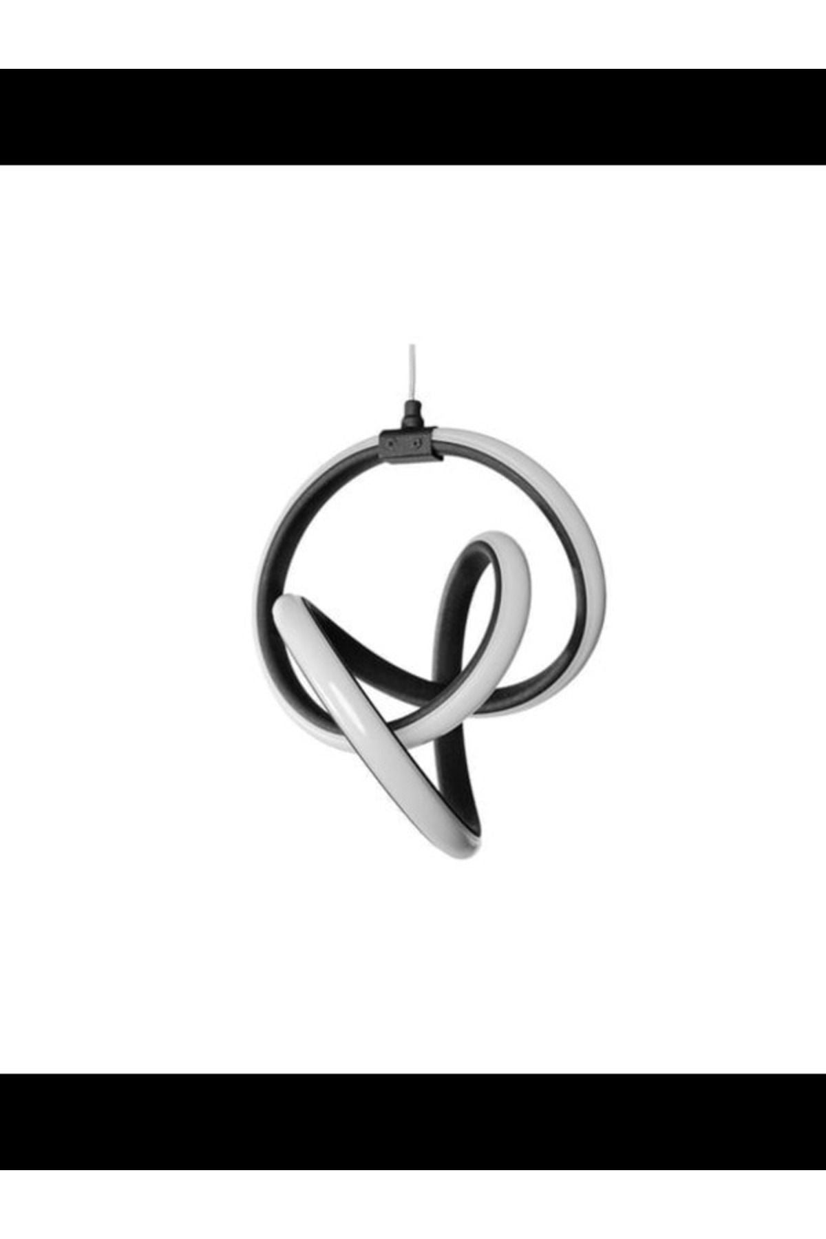 LED AVİZE MODERN İMZA TEKLİ SİYAH ÇİFT RENK IŞIK