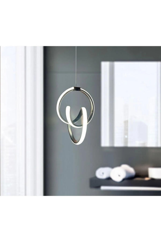 LED AVİZE MODERN İMZA TEKLİ SİYAH ÇİFT RENK IŞIK