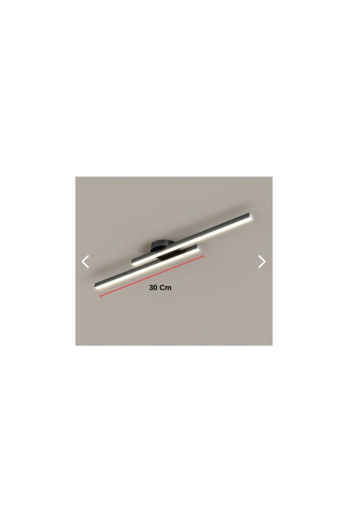 Modern Tavan Koridor Aydınlatması Çubuk Led Siyah Günışığı Lineer Avize Armatür Ikili 30 Cm