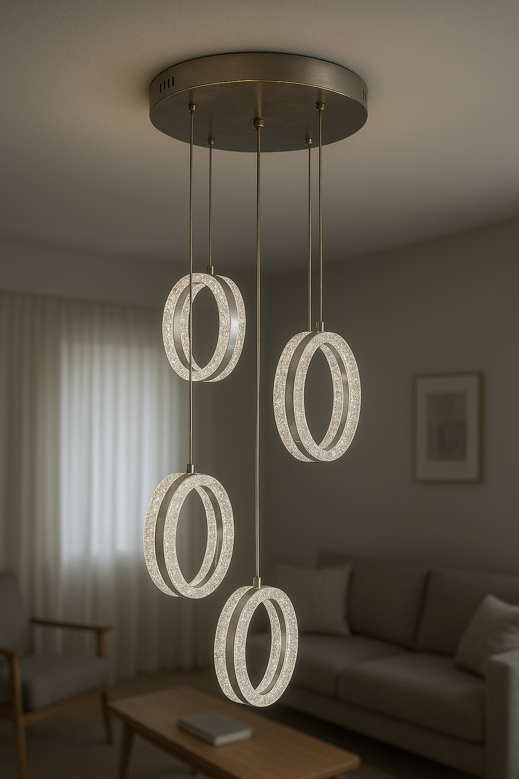 4'lü Krom Avize Halka